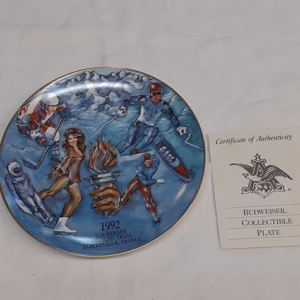 1992 U.S. Winter Olympic Team Albertville, France Anheuser-Busch plate